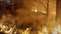 incendio una chacra aledana a ruta 22: las llamas ponen en peligro una escuela