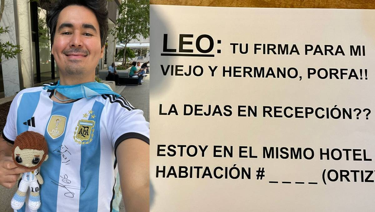 Maxi se animó a dejarle una carta a Messi en la recepción con un pedido especial.