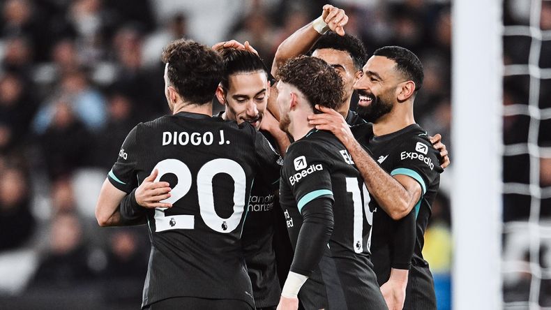 Uno de los cinco festejos de Liverpool en su visita a Wembley. 