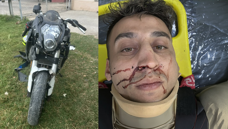 Conocido futbolista y aguatero del pueblo chocó los tambores de la ruta 65, sufrió heridas y la gente estalló