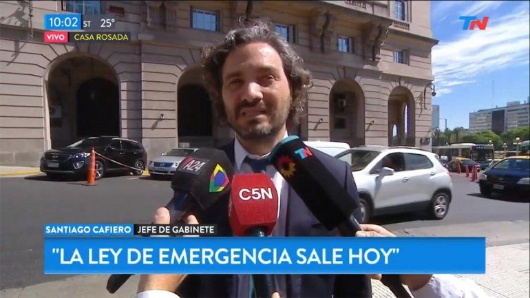 Cafiero terminó con las especulaciones: La ley de emergencia sale hoy