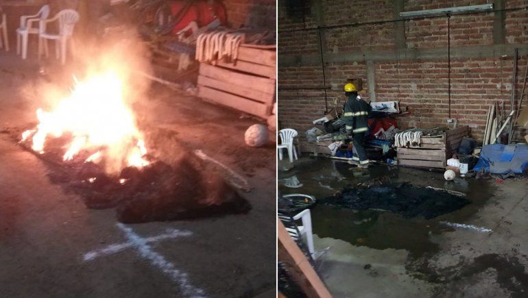 Incendio 19 en la chacra del Circulo Policial de Centenario: aparecieron cruces de sal y prendas quemadas