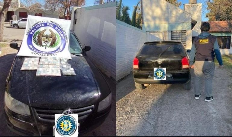 El Gol secuestrado por la Brigada, junto con otros elementos de valor para la investigación. El Gol secuestrado por la Brigada, junto con otros elementos de valor para la investigación.