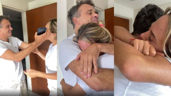 El conmovedor reencuentro de Sergio Lapegüe con su familia