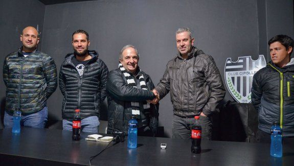 San Pedro, Alecha, Rapazo Cesio y Zwenger, en la presentación del nuevo cuerpo técnico de Cipo.