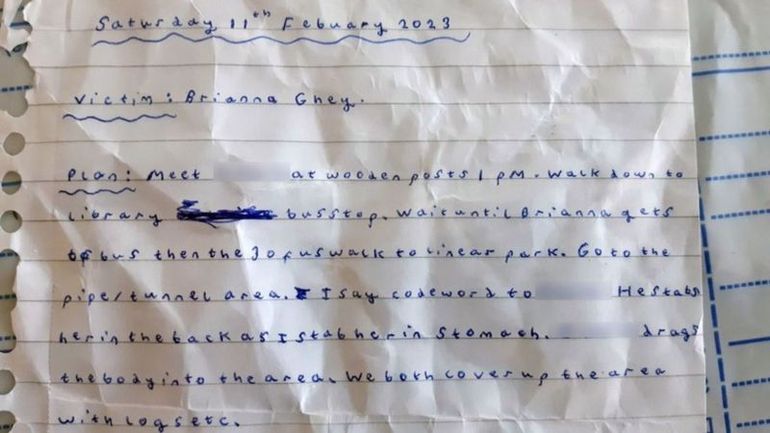 El texto de los asesinos de Brianna Ghey