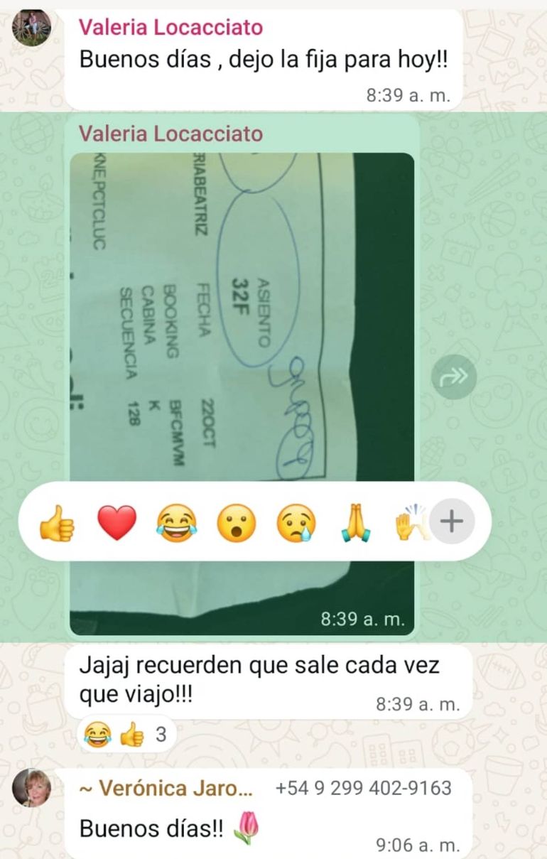 La pista que envió la agenciera al grupo de amigos de su agencia. La pista que envió la agenciera al grupo de amigos de su agencia.