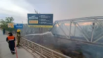 Un incendio de pastizales complicó el tránsito en la zona de los puentes / Foto