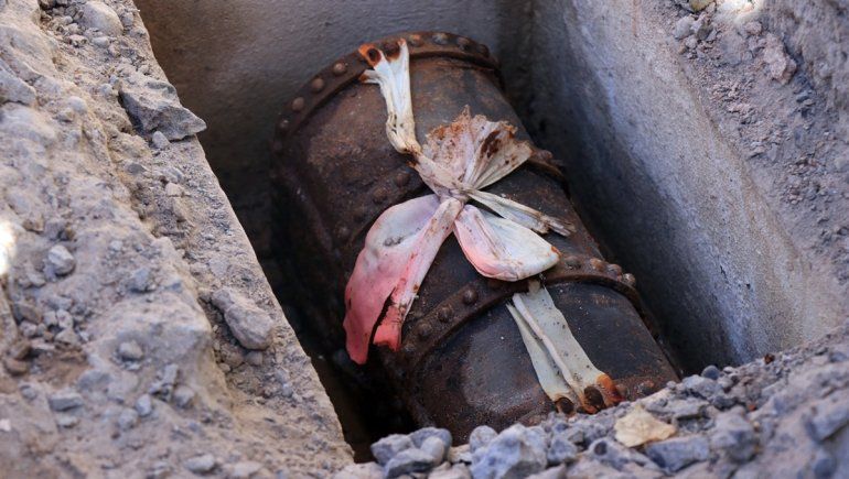Descubrieron un cofre enterrado en una plaza de Centenario