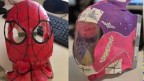 Máscaras de radioterapia intervenidas para los pacientitos.