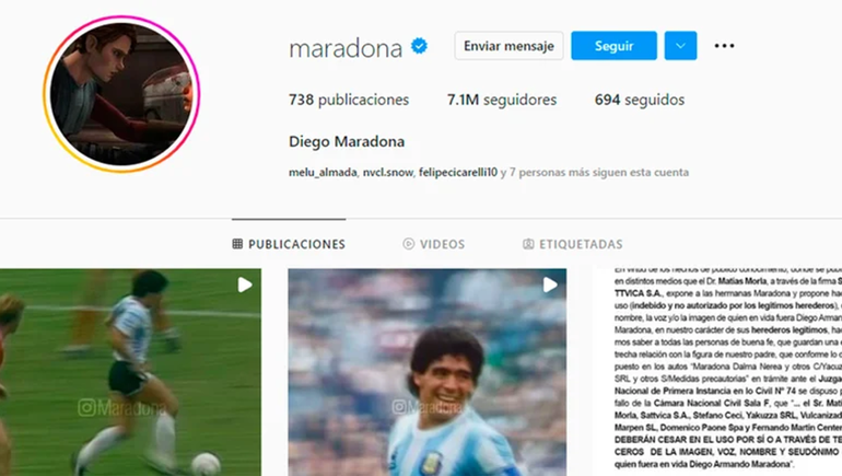 Actividad inusual en la cuenta de Maradona ¿fue hackeada?