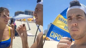 La cipoleña fana de Boca y el youtuber futbolero del momento, volvieron a cruzarse. Foto de archivo, captura de video.