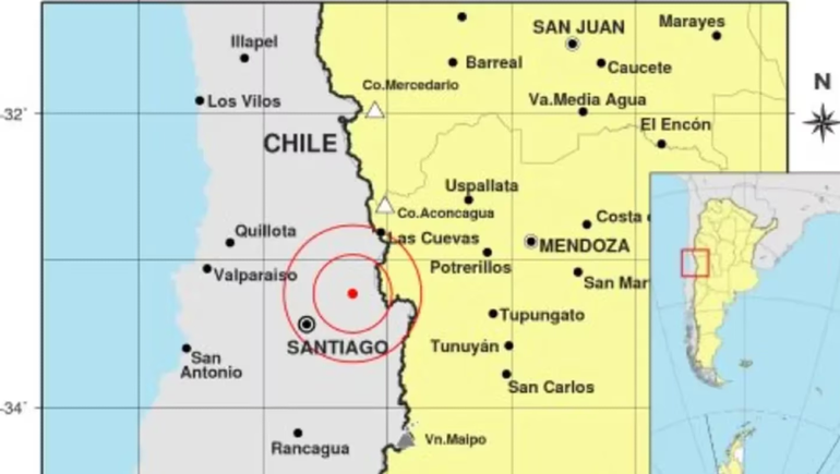 Un sismo de 5,6 grados sacudió a Chile y Mendoza lo sintió