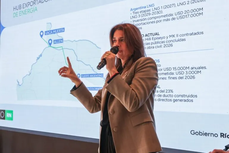 Andrea Confini es la candidata de Juntos Defendemos Río Negro. 