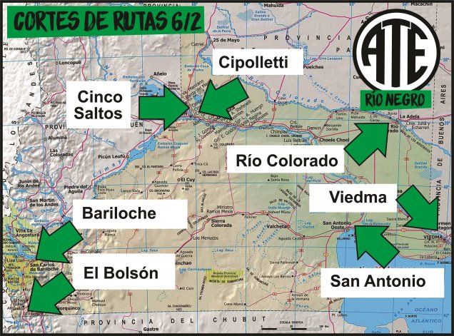 Mañana ATE bloquea las rutas a partir de las 9 en siete puntos distintos de la provincia