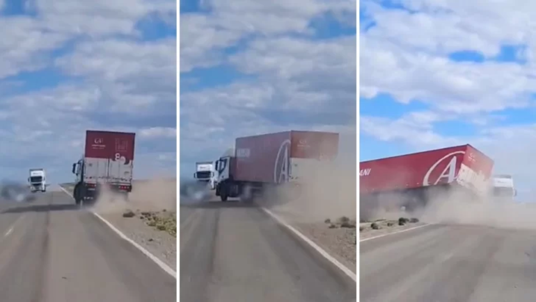 El camionero realizó una impactante maniobra en la Ruta 3