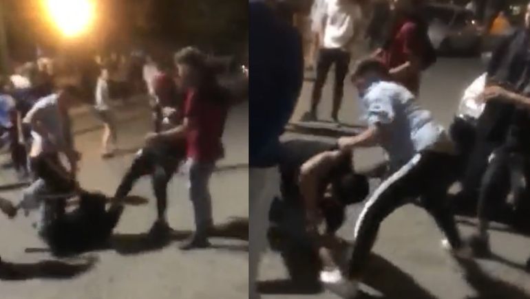Violencia extrema: el video de la golpiza afuera de un boliche de Plottier