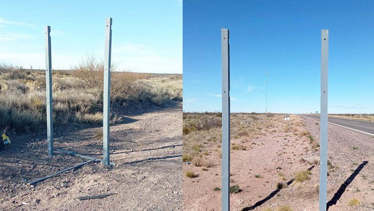 ¡Increíble! Ahora también se roban los carteles en las rutas de Río Negro