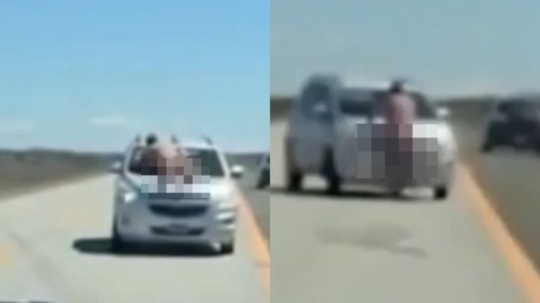 El hombre caminaba desnudo y ebrio sobre la CH-255