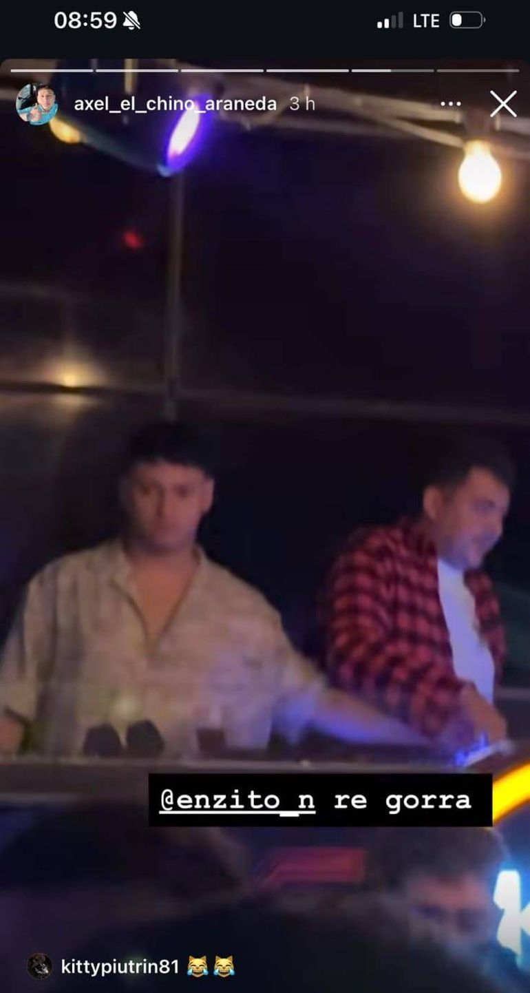 Una de las historias que subió el Chino Araneda tras la noche loca en KPLA.