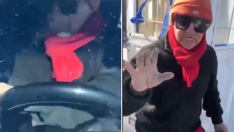 Video: Lo chocó y después se lo llevó en el capot del auto