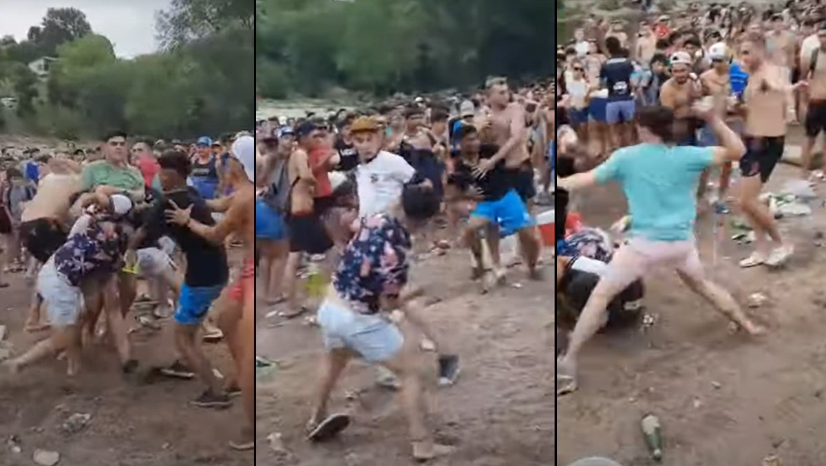 Video: batalla campal entre jóvenes en una playa de Córdoba