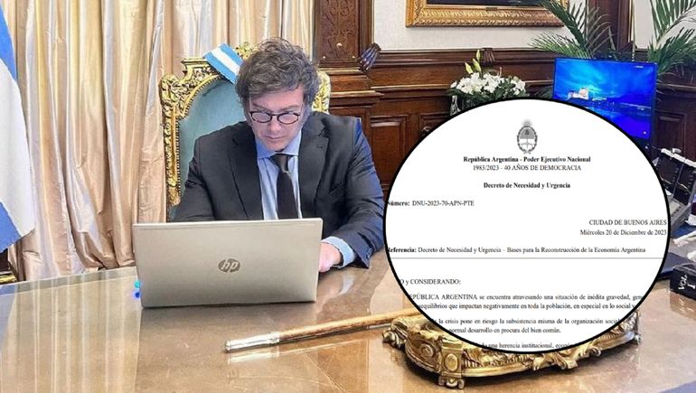 Javier Milei presentó el DNU. Leé el texto completo.