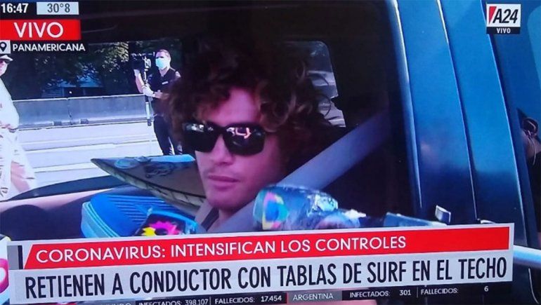 Pidieron la captura del joven surfer que violó la cuarentena.