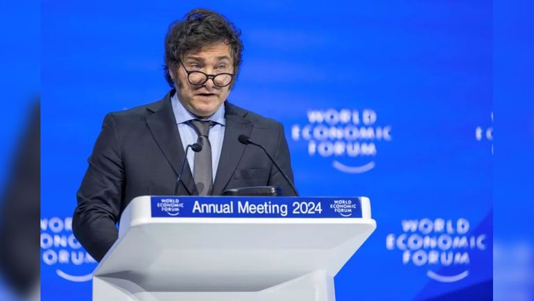 Javier Milei en el Foro de Davos.