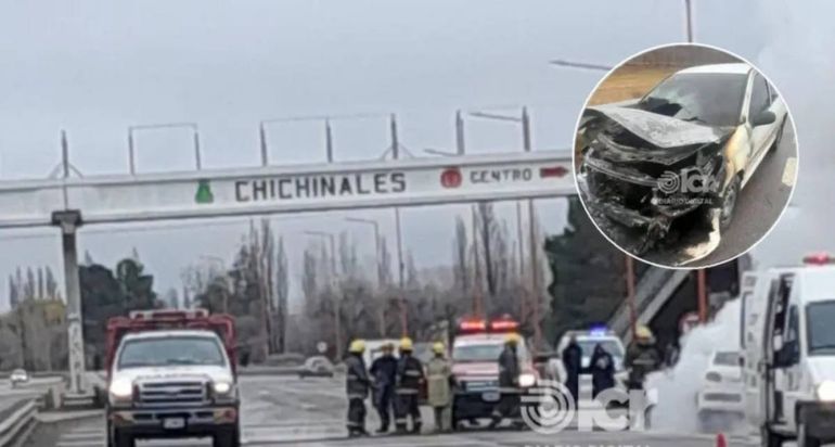 Una imagen del siniesto ocurrido a la altura de Chichinales. Foto LCR Diario Digital.