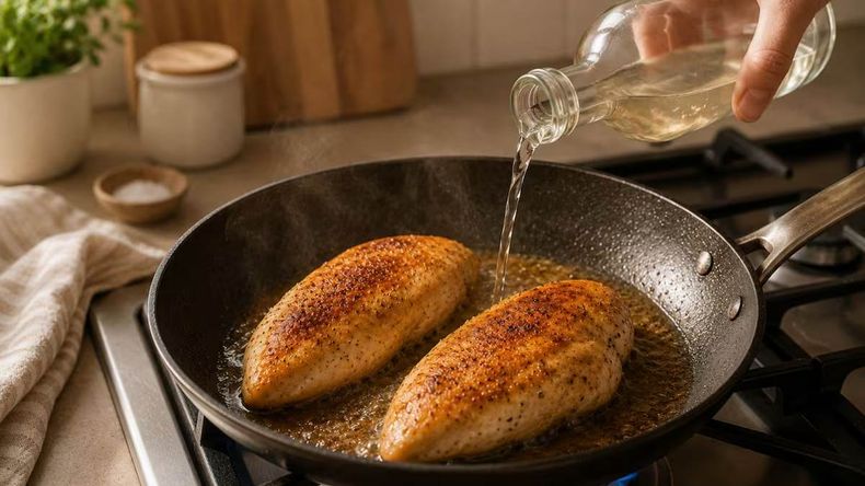 El vinagre de manzana es beneficioso para la cocción del pollo. | LMCipolletti.com El vinagre de manzana es beneficioso para la cocción del pollo.