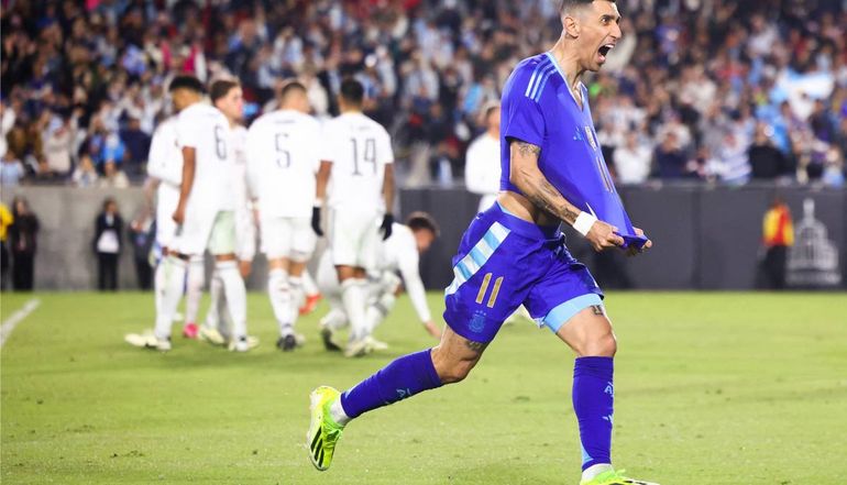 Ángel Di María abrió el marcador para la Selección Argentina. Foto: NA.&nbsp;