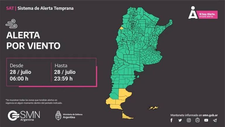 Alerta por frío extremo, tormentas y nevadas en 12 provincias: las zonas afectadas
