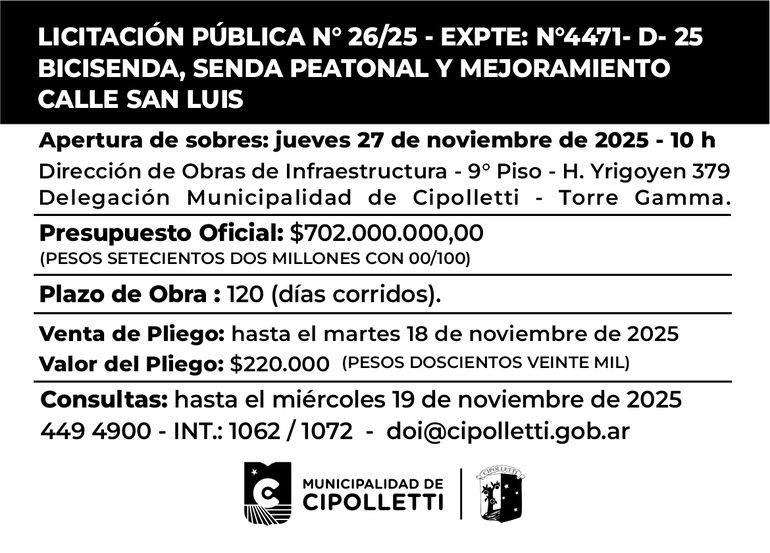 La apertura de sobres de la licitación se llevará adelante el jueves. La actual ejecución de la rotonda la lleva adelante la empresa Quidel.