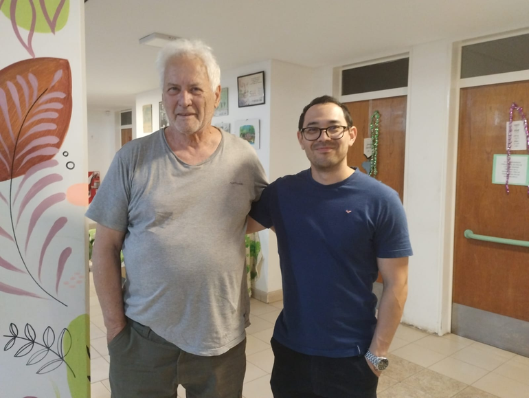 Junto a su maestro Leskovar.