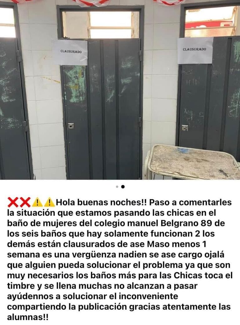 Publicación en redes sociales de estudiantes del establecimiento. (Captura Instagram)