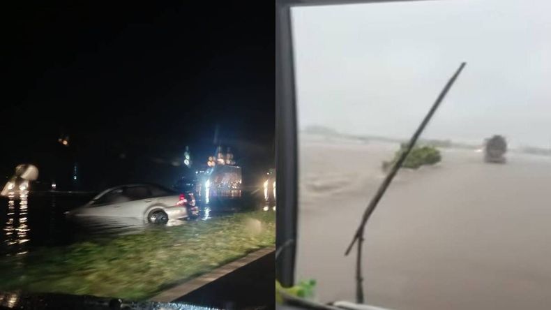 Dramático testimonio: colectivo quedó atrapado con 44 pasajeros en medio del temporal