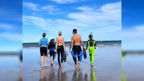 Urcera y Nicole cerraron un parador para pasar el día en la playa