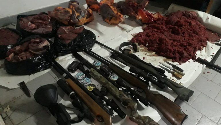 Secuestraron importante cantidad de carne ilegal y armas en Roca