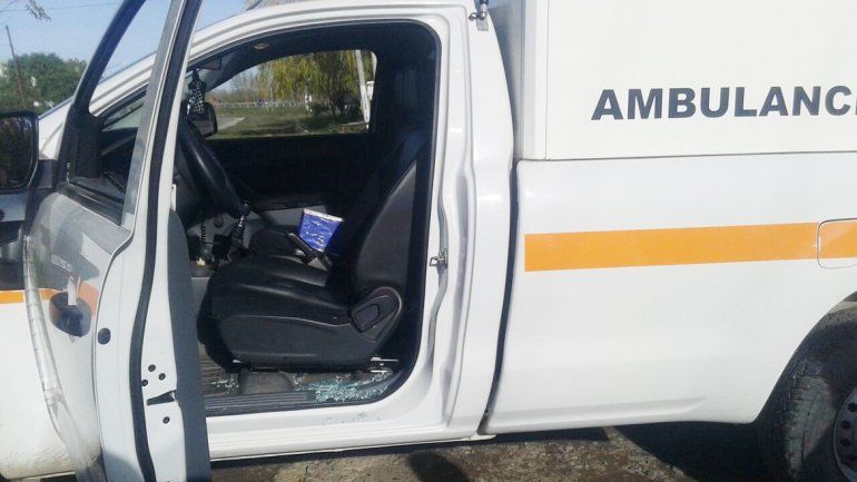 La ambulancia fue salvajemente atacada por manifestantes de ATE.