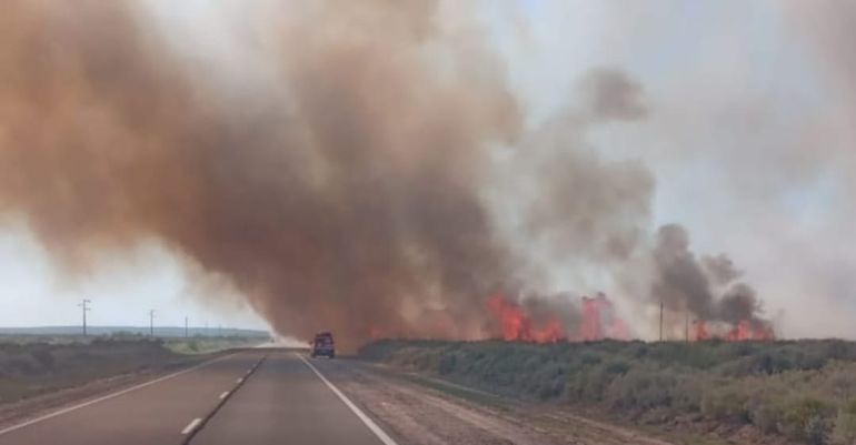 Tránsito restringido entre Chimpay y Chelforó por incendio rural