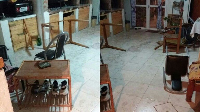 La casa quedó completamente desordenada y con varios elementos rotos.