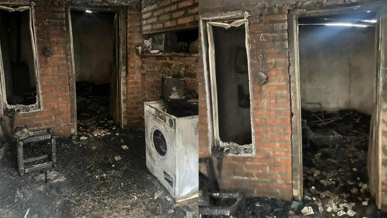 El incendio arrasó con una vivienda en el barrio Tres Luces.