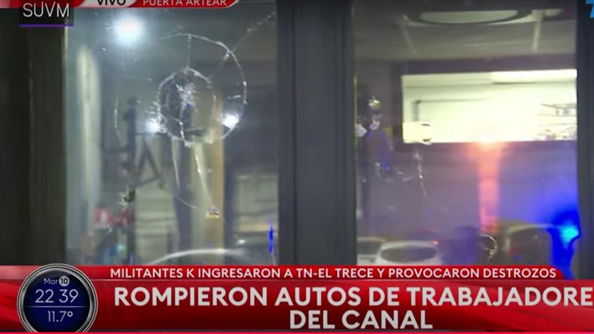 Tras la condena a Cristina Kirchner: ataque y destrozos en el edificio de TN y Canal 13