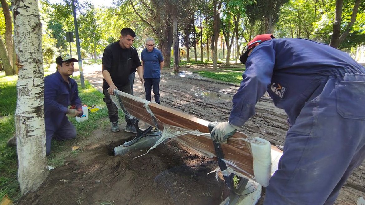 El Parque Rosauer ya tiene nuevo mobiliario urbano
