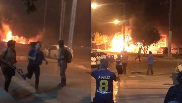 Corridas y desesperación: se prendió fuego un colectivo en Neuquén