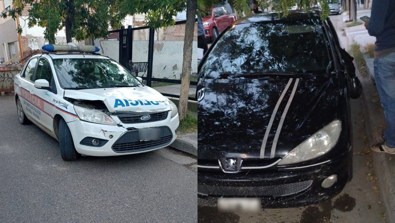 Esquivó un control en Allen y chocó contra un móvil policial en Cipolletti