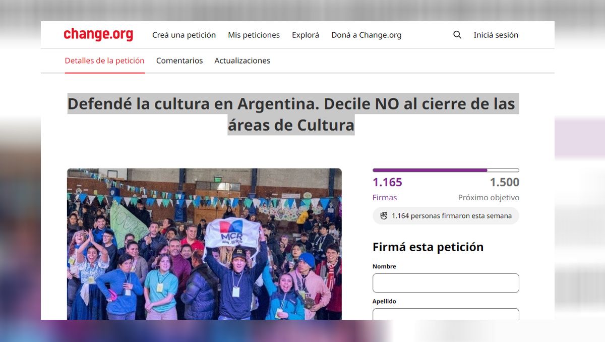 Un manifiesto en Change.org para evitar que Milei cierre ministerio