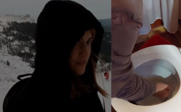 TikTok: por la ola polar, se congeló el inodoro de su casa