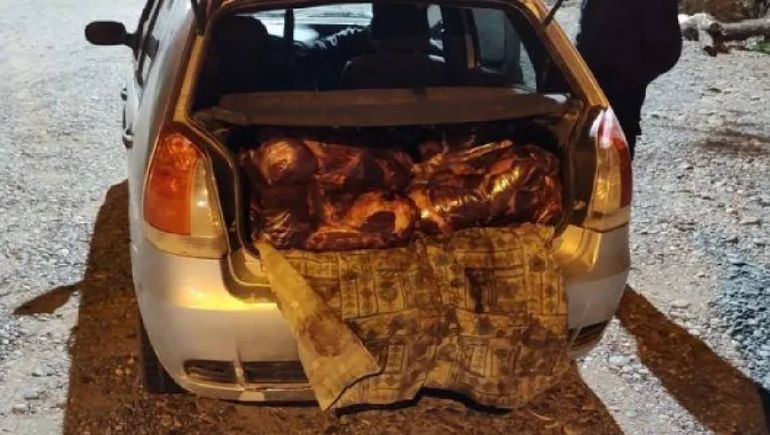 Un vecino traía 400 kilos de caballo en el baúl de su auto.